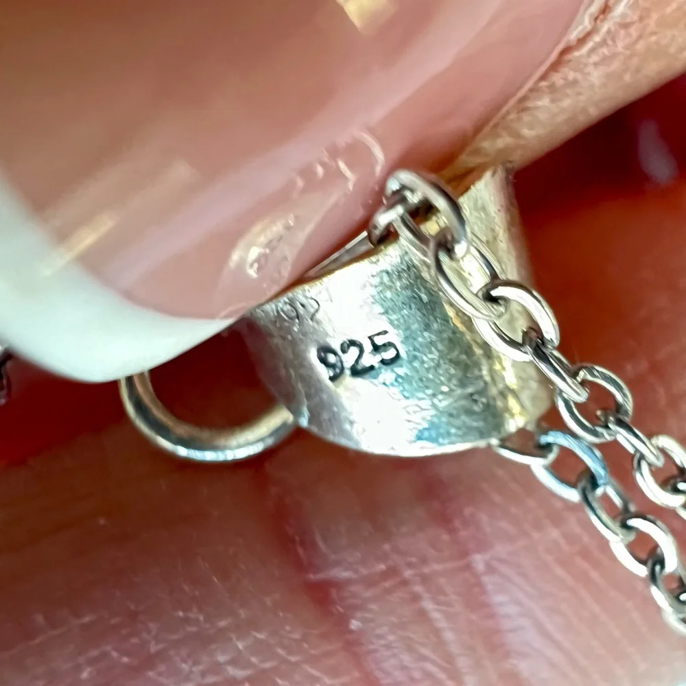 925 SUNSET FLASH Labradorite + Onyx Necklace Pendant - Picture 6 of 6